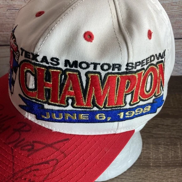 Vtg ‘98 Texas Motor Speedway Champions Cap Autographed Billy Boat Eddie Gossage